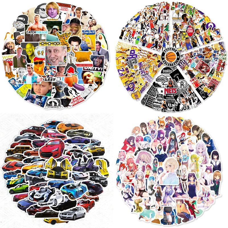 

33 Variety 50 Sheets Of Various Styles Cute Cartoon Car Team Funny Luggage Computer Notebook Graffiti Stickers Many Varieties