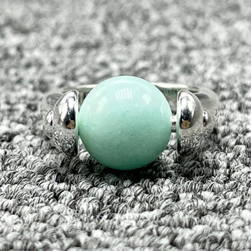 

Best Sellers2022 New Fit Fashion Silver Plated 925 Green Pearl Silver Ring Niche Jewelry Gift