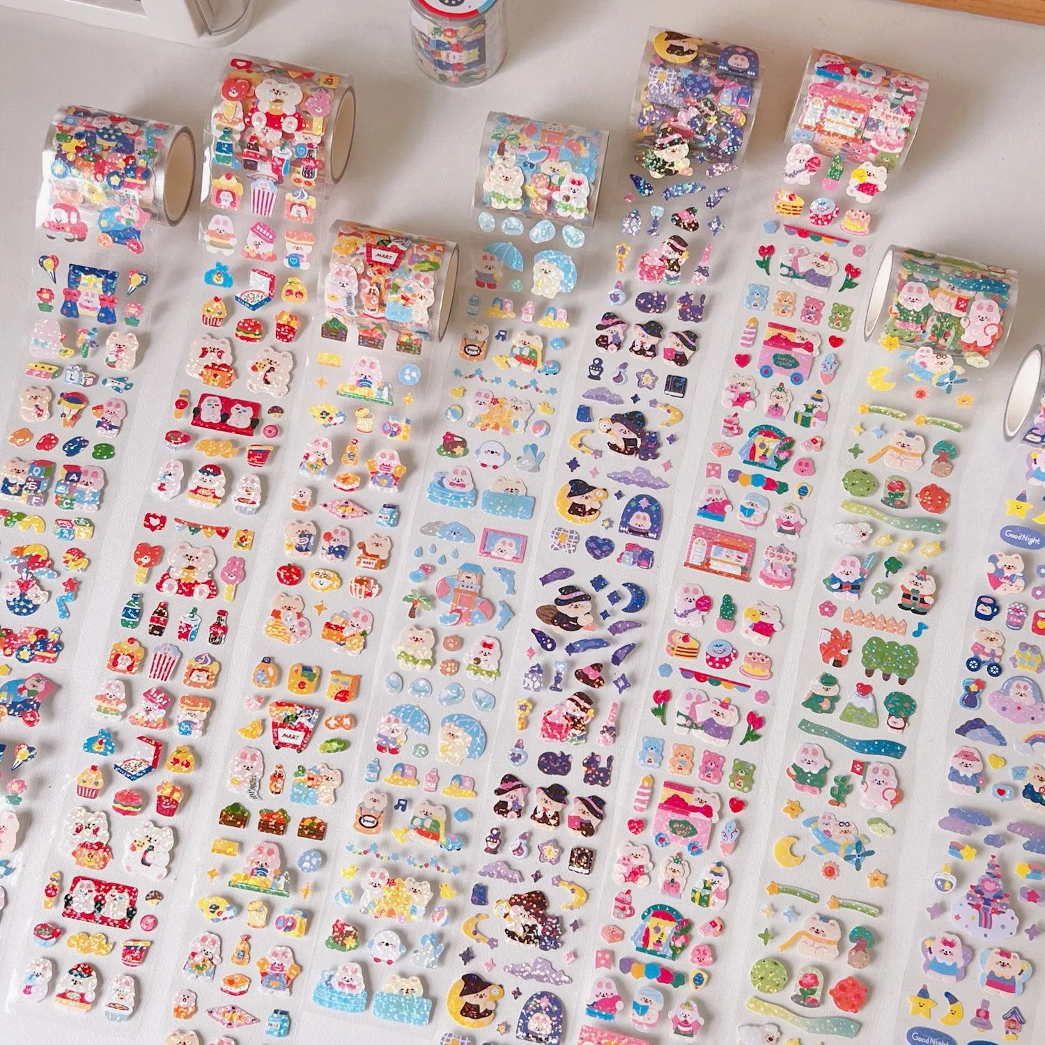 

Transparent Waterproof Hand Account Sticker Set Lovely Cartoon Tape Student Stationery Decoration Office Accessories Sticker