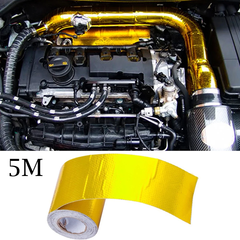 

1x Car Aluminum Foil Heat Shielding Tape Heat Shielding High Temperature Bandage Heat Shield Protector Tape
