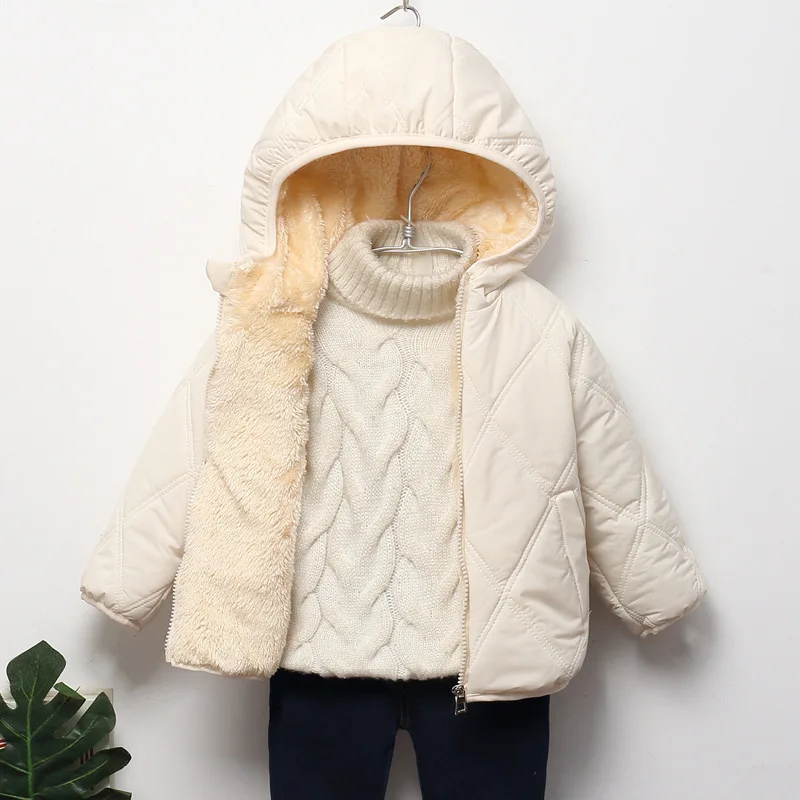 

2023 Little Children's Down Cotton Winter Coat Velvet Boys Girls Baby Clothes Thick Warm Coat Cotton-padded Toddler Kids Jackets