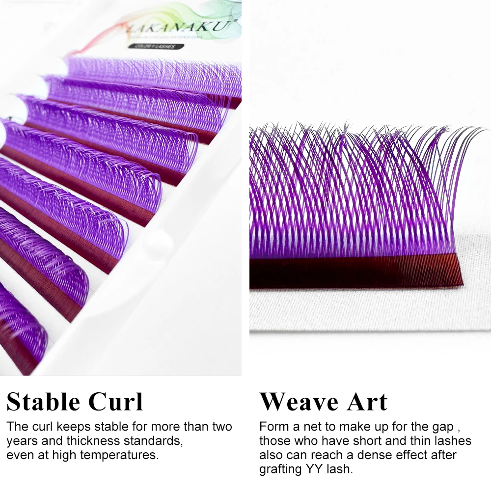 Цветные Y-образные накладные ресницы LAKANAKU