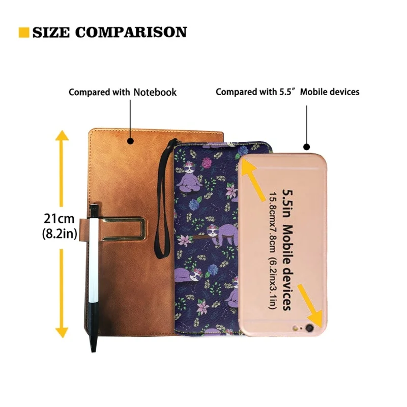 Belidome Womens Wallet Sloth Floral Print Zip Around Long Purse RFID Blocking Card Holder Clutch Large Leather Phone Handbag