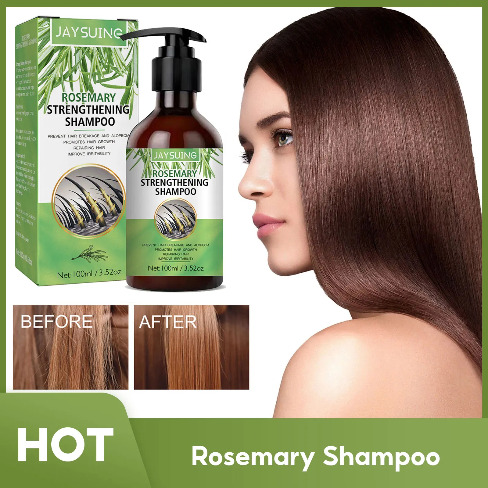 

100ml Rosemary Shampoo Hair Growth Shampoo Fast Anti Hair Loss Care Damaged Oil Control Refreshing Fluffy Hair Care Supplies