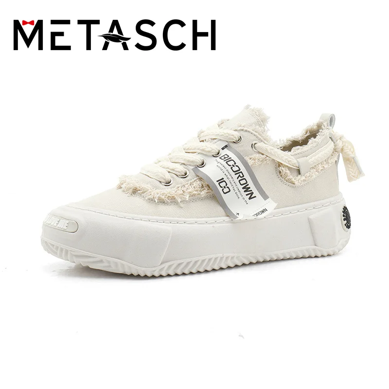 METASCH 2022 модная трендовая новая модная обувь Ins мужская кожаная обувь на толстой подошве кроссовки