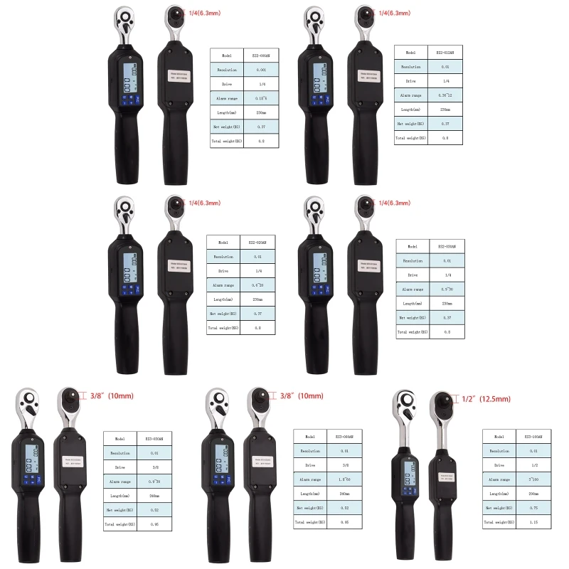 

Mini Torque Wrench with Clockwise ± 2% Counterclockwise ± 2.5% Accuracy Adjustable Torque Wrench 4 Units Durable Multi-tool