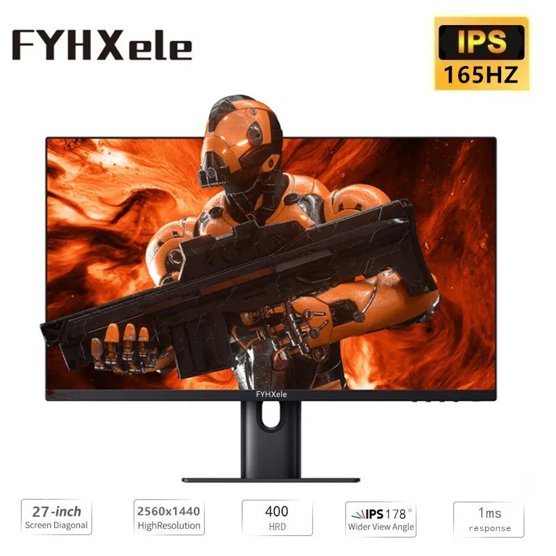 Игровой монитор FYHXele 24/27 дюймов 2K 165 Гц 1 мс поддержка бесплатной синхронизации PS IPS