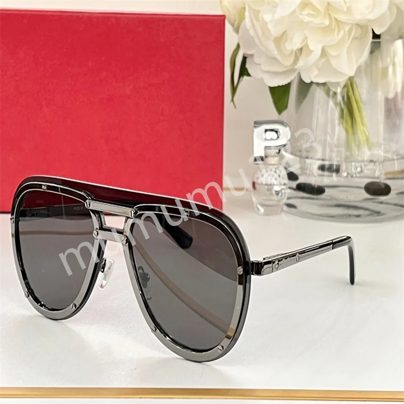 

Men's Vintage Pilot Sunglasses 8156 Women's Sun glasses Fashion Designer Shades Luxury Golden Frame Sunglasses UV400 With Box
