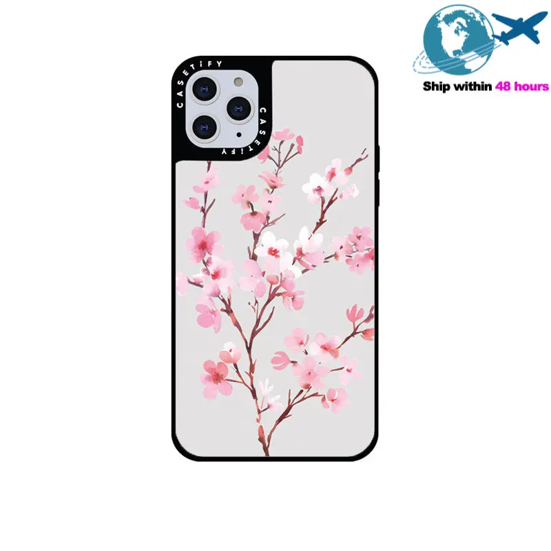 

CASETIFY Peach Blossom Mirror Case For IPhone 11 12 13 14ProMax 11 12 13 14Pro XsMax XR 6S 7 8 SE 7P 8P 14Plus Back Cover E0530