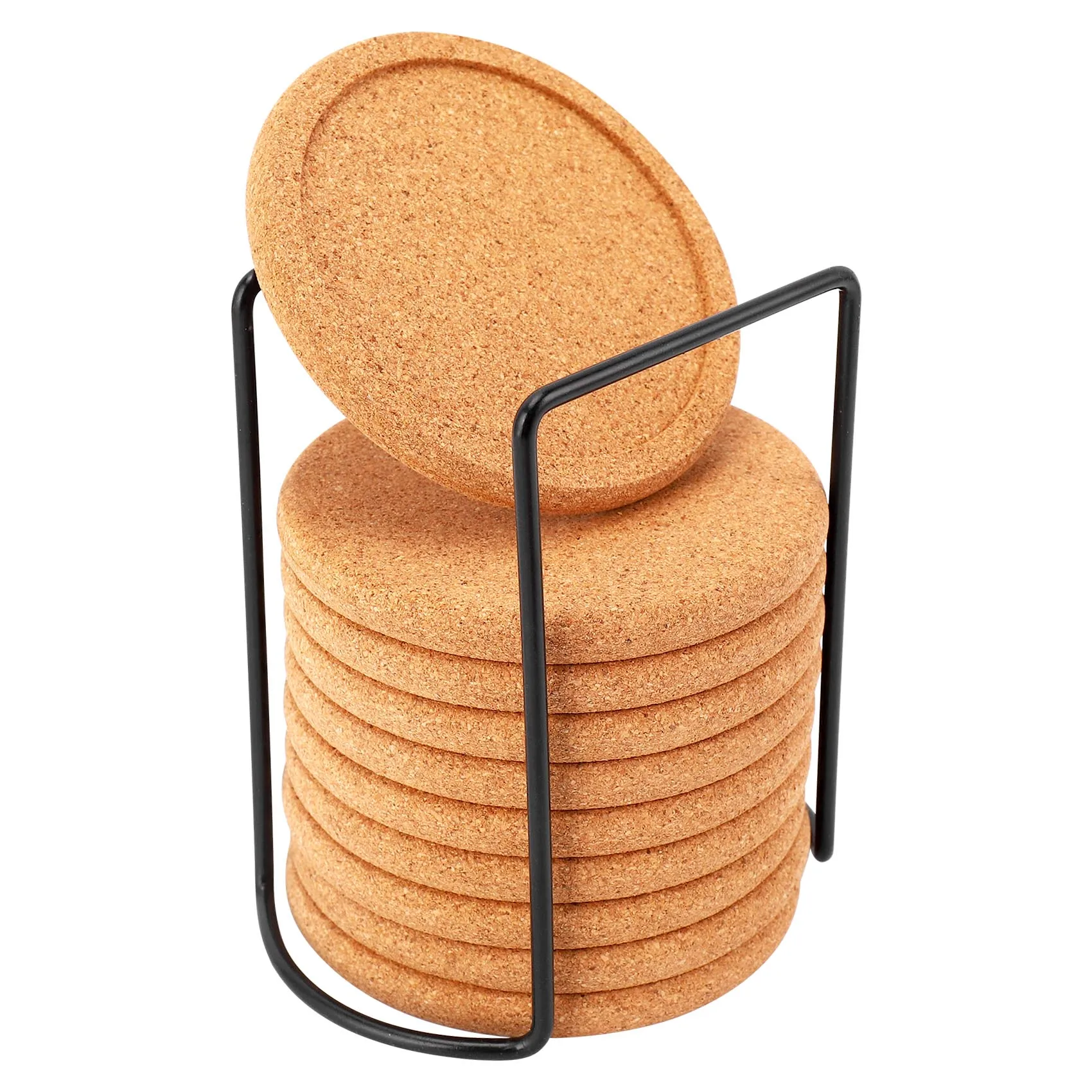 

Cork Coasters with Lip for Drinks Absorbent Thick Rustic Saucer with Holder Heat & Water Resistant Best Reusable Natural Roun