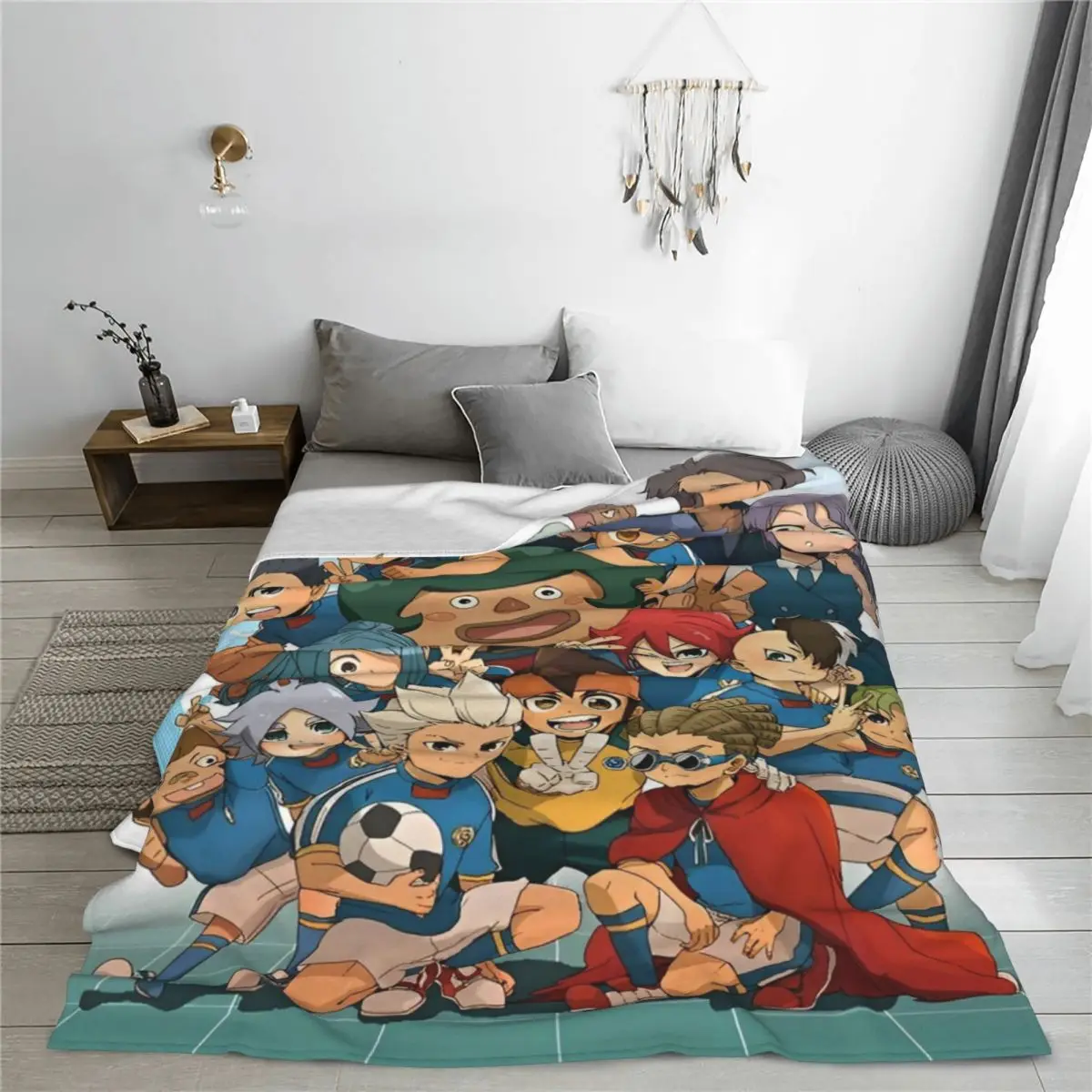 Одеяло Inazuma Eleven из японского мультфильма манга флисовое текстильное дышащее
