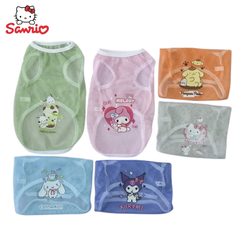 

Kuromi Hello Kitty Cinnamoroll Sanrio аниме периферия Kawaii милый мультяшный сетчатый жилет творческая дышащая одежда для домашних животных оптом