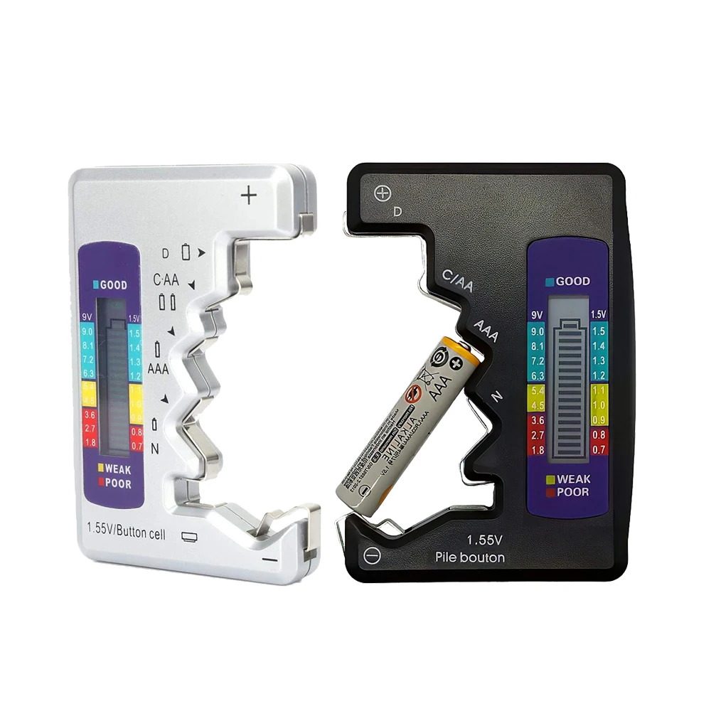 

Устройство для проверки емкости аккумулятора, Профессиональный Цифровой тестер аккумулятора, ЖК-дисплей, легкий для кнопок C, D, N, AA, AAA, 9 В, 1,5 ...