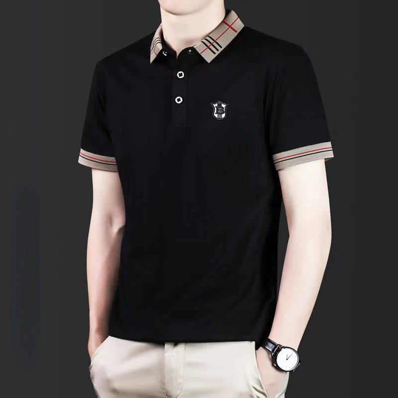 

Summer 95% Cotton Golf Polo T-shirts for Men Clothing Tops Short Sleeve Camisetas Fashion Ropa Hombre High-end Embroidery Tees