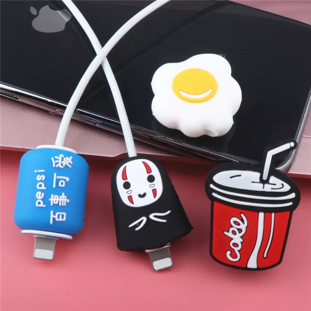 

Kawaii Protector Cable Charger Cute Organizer Animal USB Cable Protector Winder Silicone Anime Cable Bite For IPhone Organizador