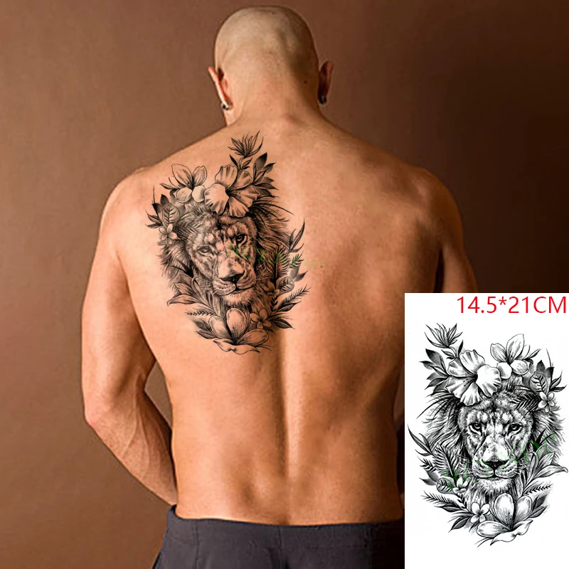 

Waterproof Temporary Tattoo Sticker Lion Flower Cat Animal Tatto Stickers Flash Tatoo Fake Tattoos for Men Women