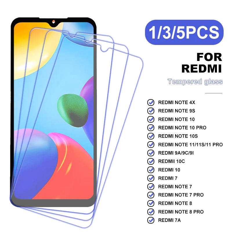 

For Xiaomi Redmi 7 7A 9A 9C 9I 10 10c Protective Glass For Redmi NOTE 4X 8 9S 10 10 Pro 10S 11 11S 11 Pro Tempered Glass Screen