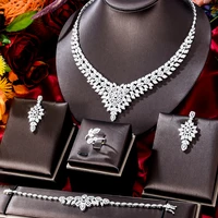 missvikki silver color rhinestone crystal bridal jewelry set earrings necklace wedding geometric elegant romantic bridesmaid