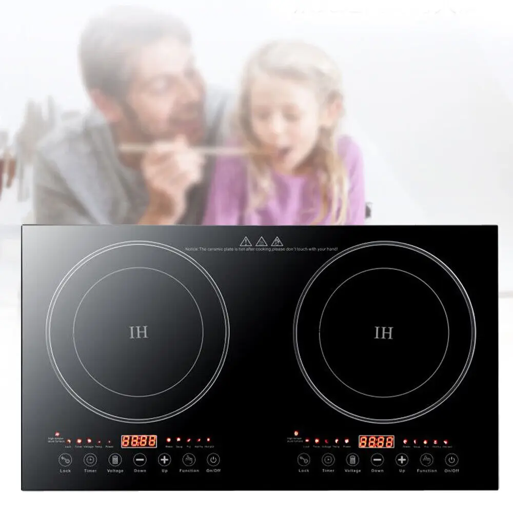 

Portable Induction Cooktop Countertop Dual Cooker Burner Stove Hot Plate 2400W