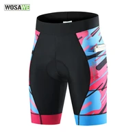 wosawe womans cycling shorts silicone breathable cushion outdoor breathable stretch sports pants bicycle antiskid summer tights