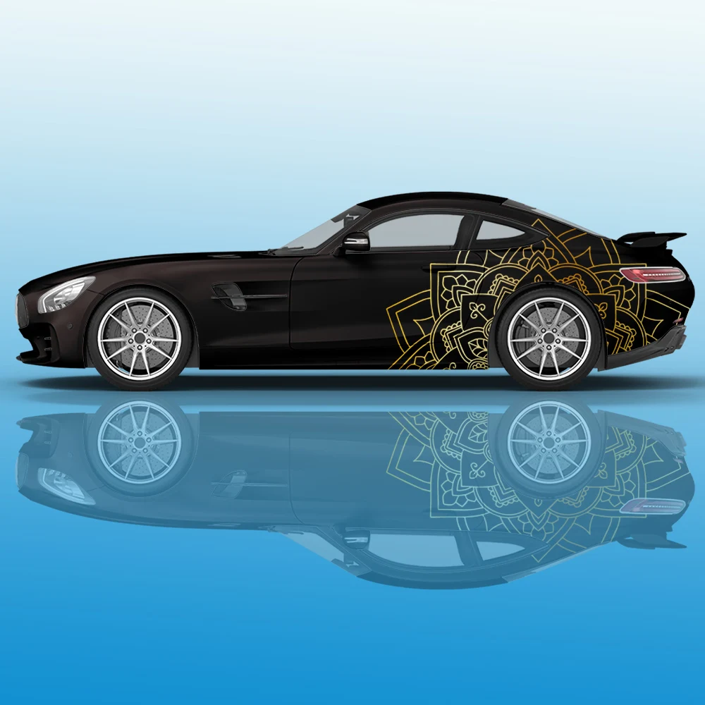 

Автомобильные наклейки с изображением мандалы, наклейки для боковой графики, аксессуары для модификации автомобиля, обезболивающие автомобильные гоночные наклейки, наклейки