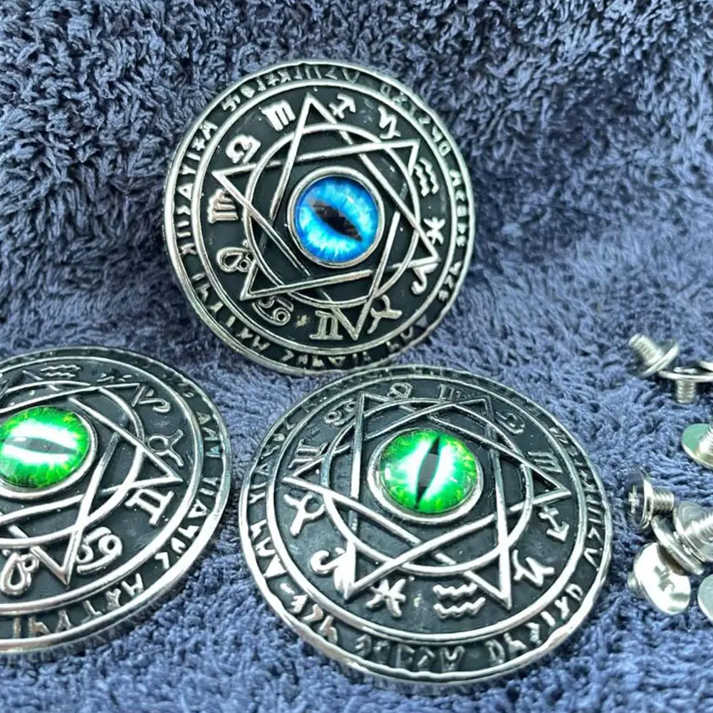 

5pcs Vintage Cat Eye Constellations Decorative Buckle Round Conchos Screw Back Button DIY Leather Goods Leathercraft Accessories