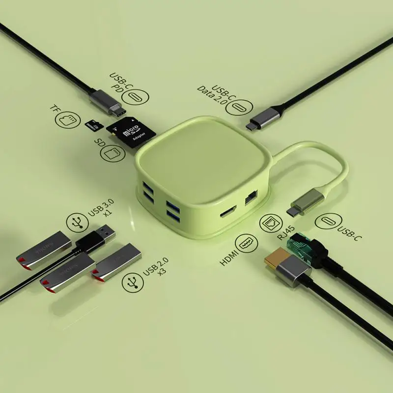 

Док-станция с удлинителем типа C, совместимая с HDMI, Rj45