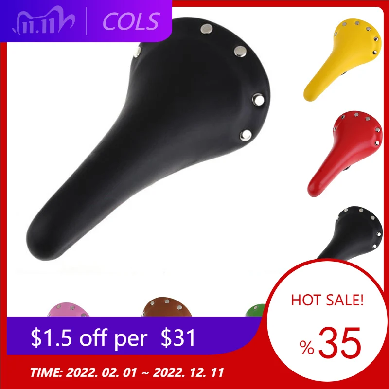 1Pcs Fixed Gear Bike Saddle Seat Rivet PU Leather Fixed Gear MTB Fixie Bike Track Bicycle Cycling Saddle Seat BIke Parts