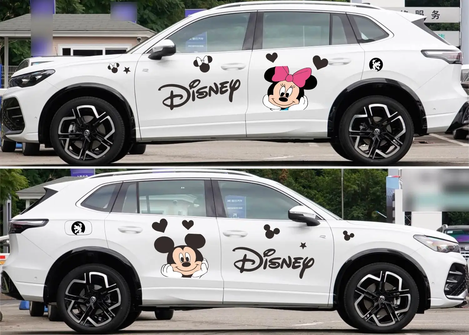 Фото Наклейка на кузов автомобиля Volkswagen SUV с изображением Микки Мауса от Disney, виниловая наклейка для гоночных автомобилей, полноцветная, самоклеящаяся, для декора авто №2