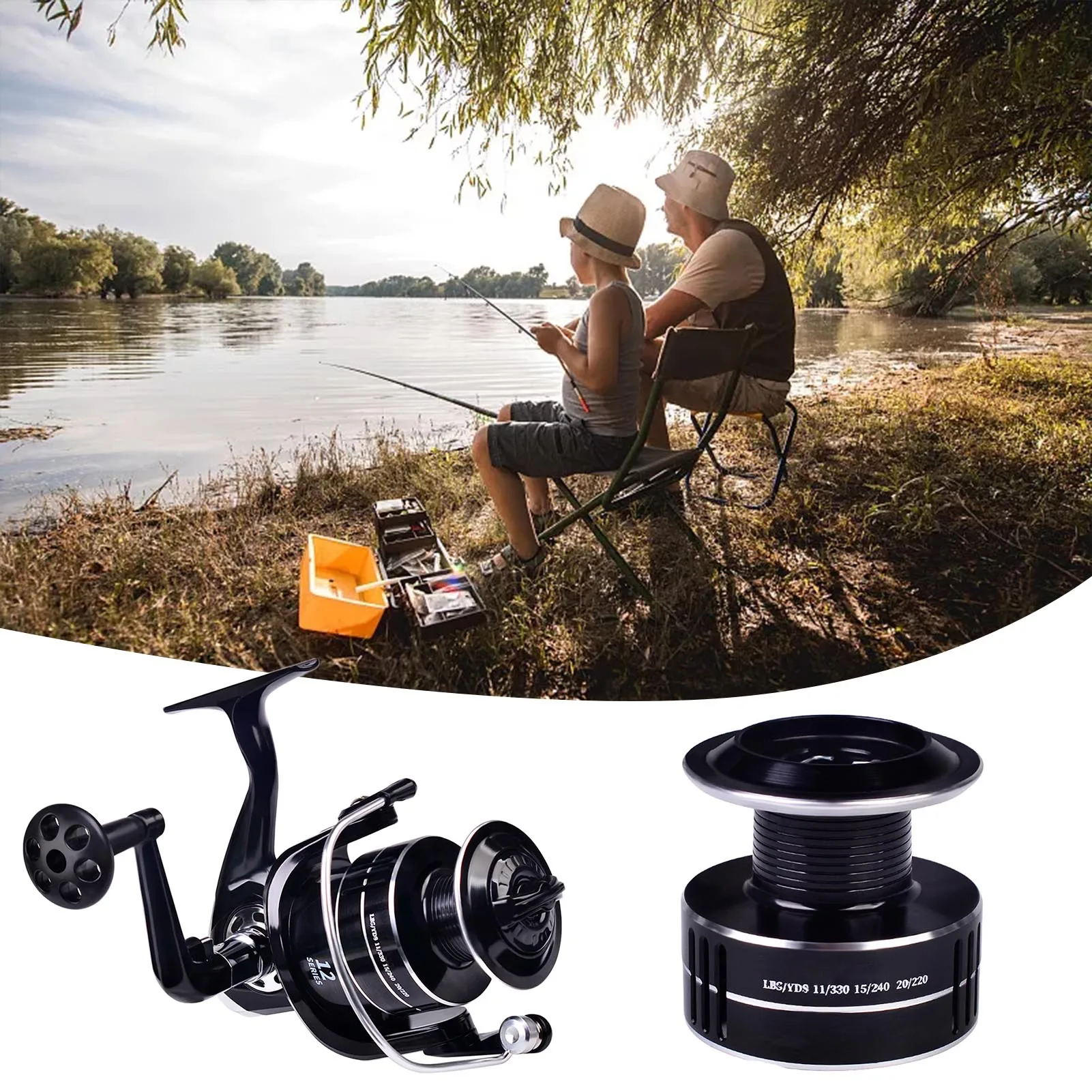 

Fishing Reel Excellent Wheel Drag System Spinning With 17LB Max Ultra Smooth Metal Spool Powerful Carp Fishing Reels 2000