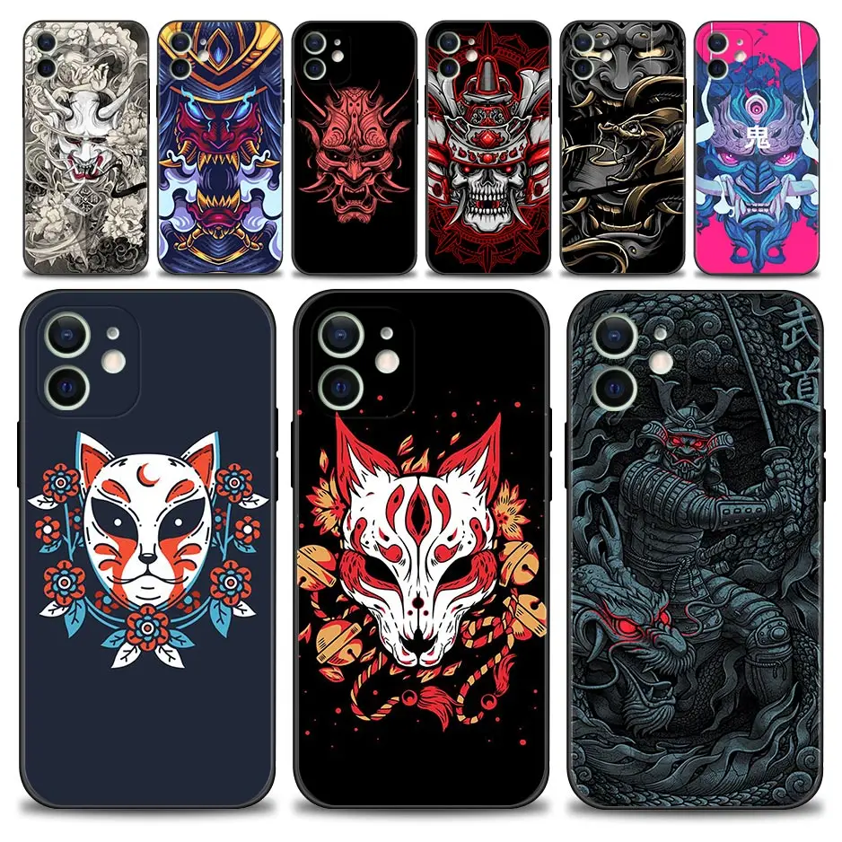 Японская Маска самурая Oni чехол для Apple iPhone 14 13 12 11 Pro Max Mini XS XR X 7 8 6 6S Plus 5 дюймов |