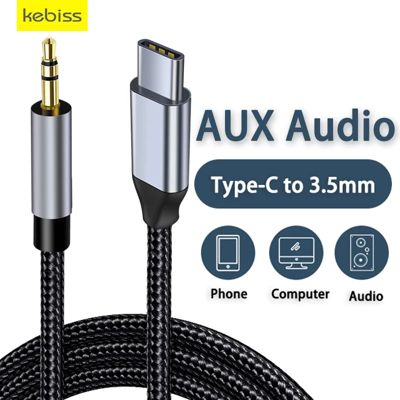 Type C to 3.5mm Aux Cable Speaker Cable Audio Cable For Car Headphone USB C Converter Jack Speaker For Samsung Xiaomi Redmi