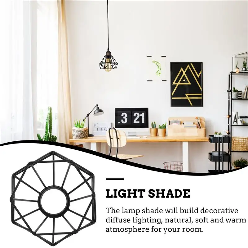 

Hollow-out Iron Diamond Shape Lamp Shade Retro Light Shade Chandelier Cover