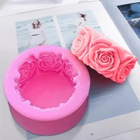 3d round rose flowers shape silicone soap mold diy handmade soap molds soap making fondant cake candle molds craft decoration