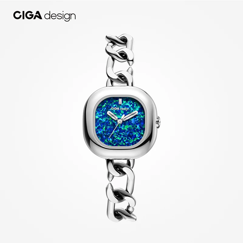 Фото CIGA Design Роскошные часы с опаловым циферблатом Женские часы из нержавеющей стали Япония Кварцевые элегантные женские наручные часы Женские модные часы №1
