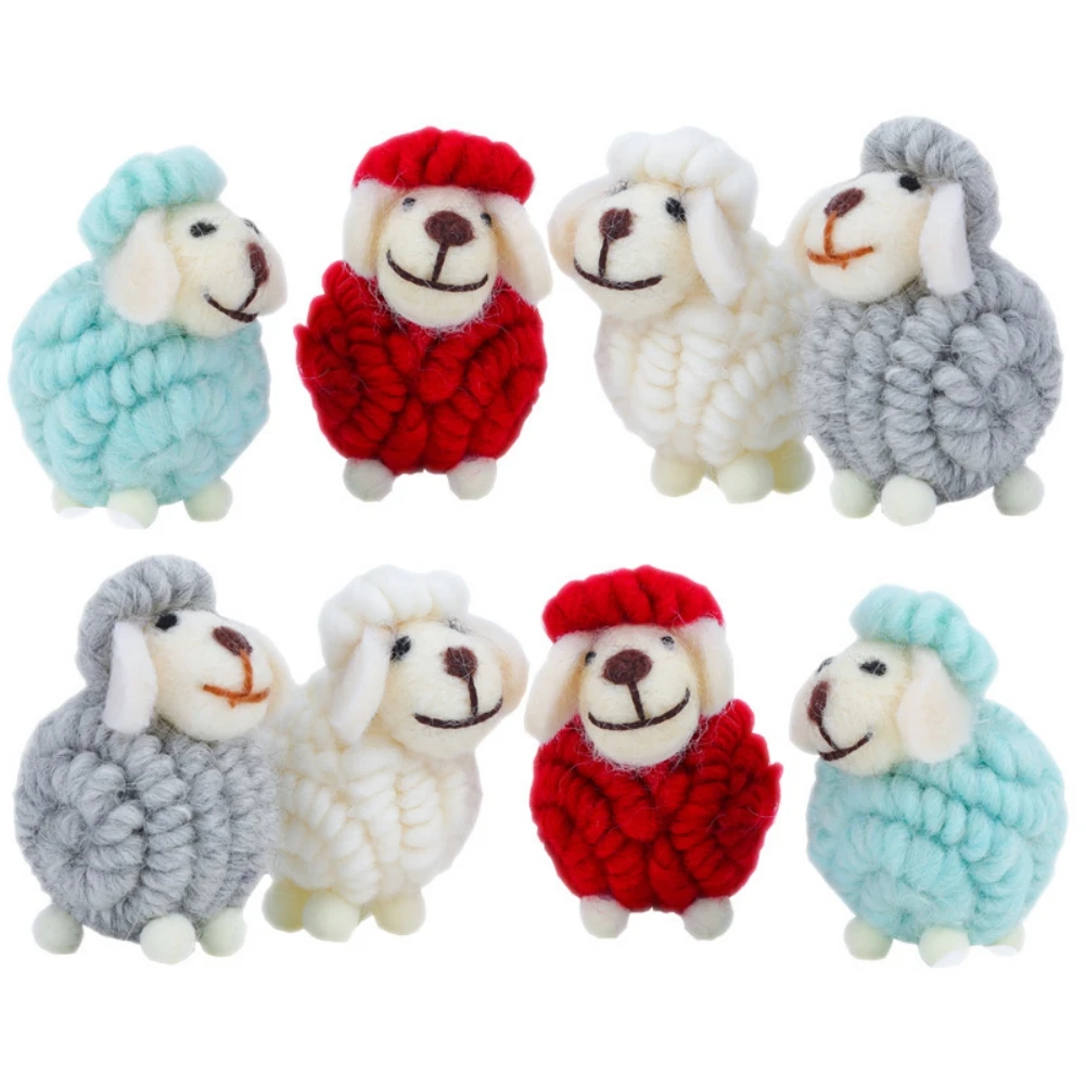 

3D Шерстяные плюшевые овцы Детские декоративные игрушки детские настольные украшения 3 шт./компл. для детей