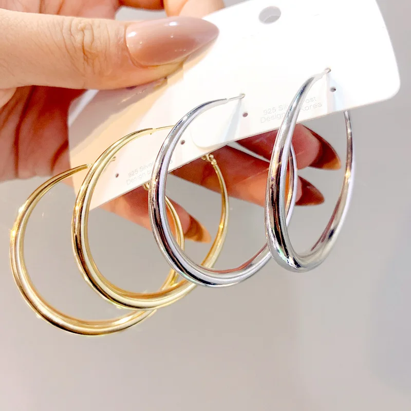 

High Grade Round Circle Dangle Hoop Earrings for Women Girls Metal Simple Vintage Drop Ear Jewelry Accessories Gifts 2023 New