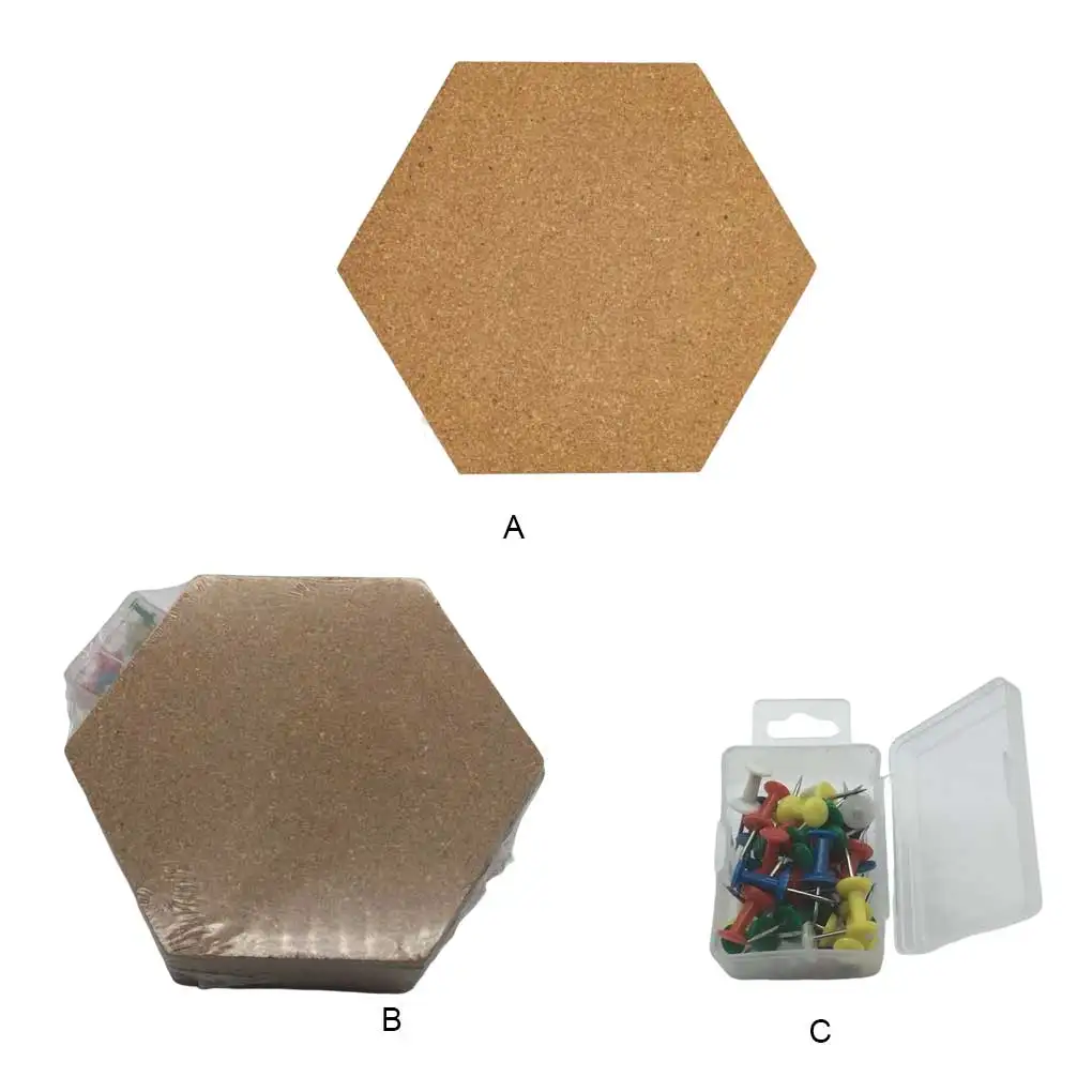 

Home Office Hotel Hexagon Message Board Self Adhesive Note Notice Plate Bedroom Photo Display Pushpin Boards Ornament