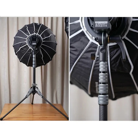 Marsace MF-01 Подставка для светильника из углеродного волокна Легкий складной штатив Выдвижной держатель лампы для освещения студийной фотосъемки