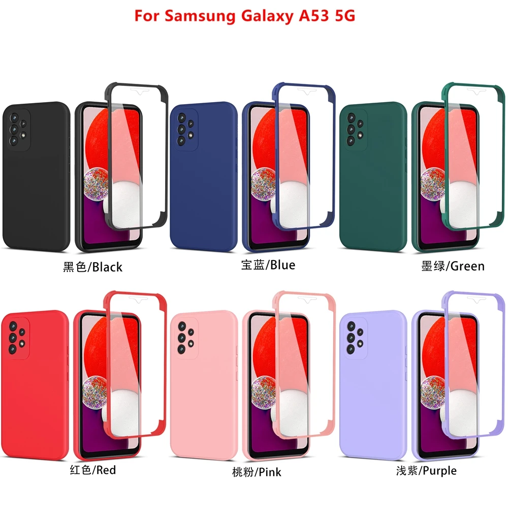 Чехол для телефона с полной защитой для Samsung Galaxy A03S A03 A13 A23 A33 A53 A73, чехлы, роскошный бампер, силиконовый чехол для женщин и мужчин, 360 (art.: 3920bbf93d971) - 3920bbf93d971