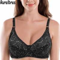 ruralbras full lace push up top women bra hollow out underwire cotton underwear sexy embroidery transparent intimates lingerie