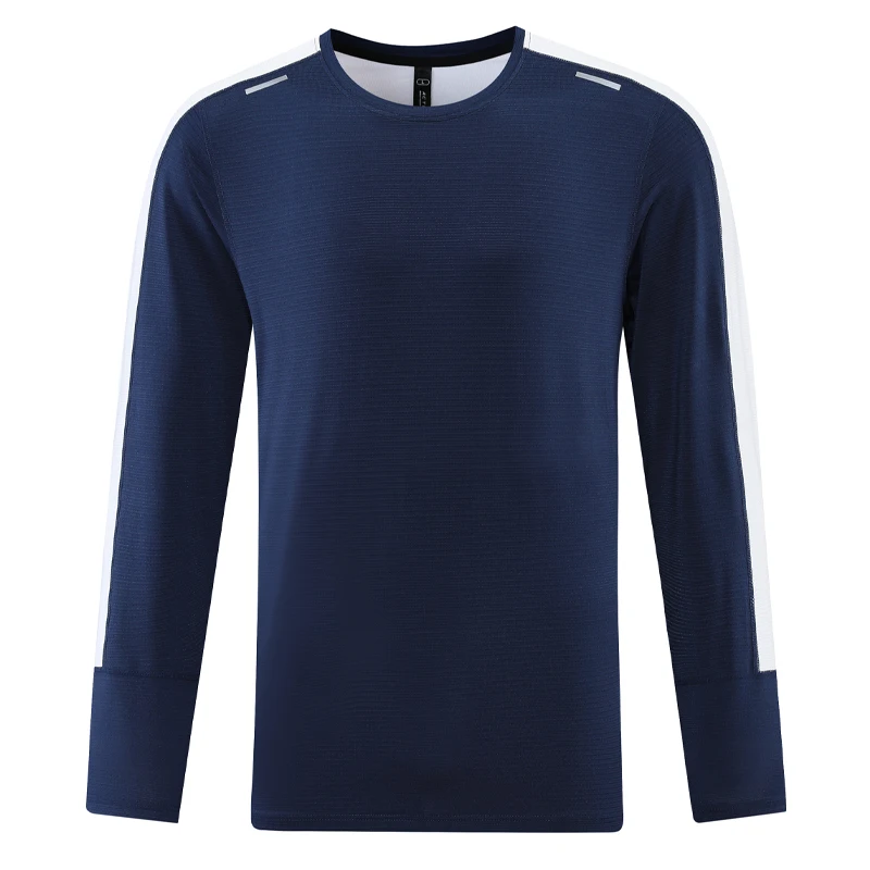 Men Long Sleeve Shirt Gym Training Shirts Patchwork New Autumn Base Layer Sweatshirts Quick Dry Fitness Sport Running Shirts