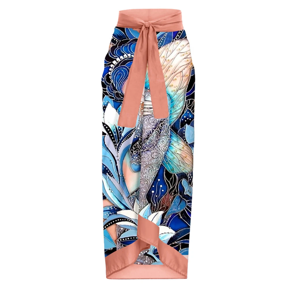 Colorblock Print Fashion Swimsuit Female V-Neck Sexy Gathered Bikini One Piece Slim Fit Elegant Halter Beachwear Strap Cover Up