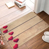 red heart wood doormat bathroom modern polyeste carpet kitchen home living room dustproof floor rug door mat bath mat