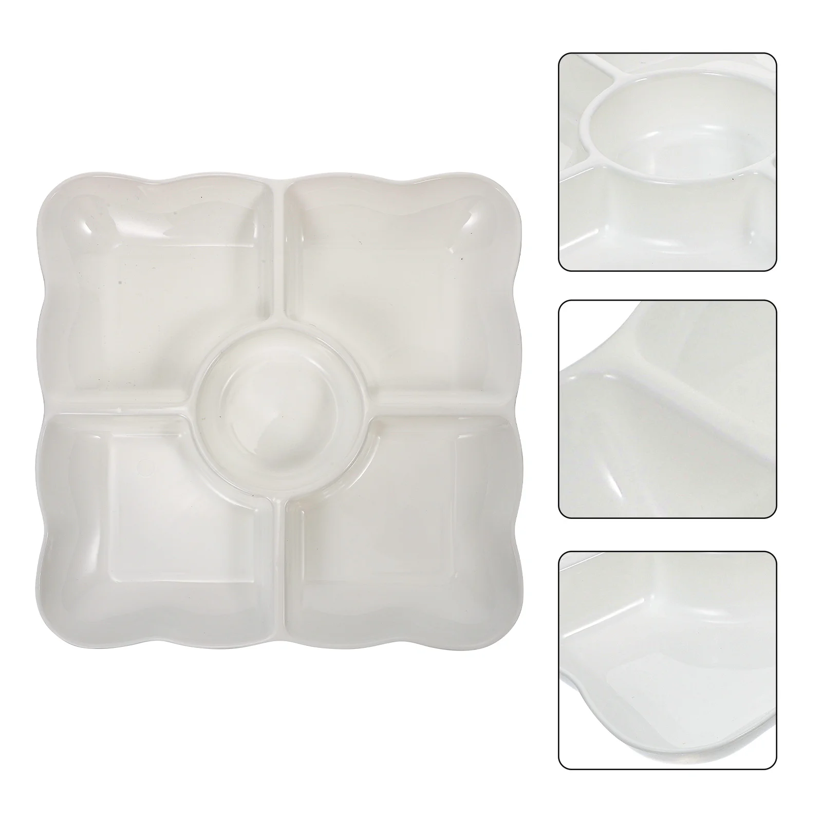 

2 Pcs Dried Fruit Plate Multi-grid Storage Tray Nuts Kids Snack Container Food Creative Serving Child Lid