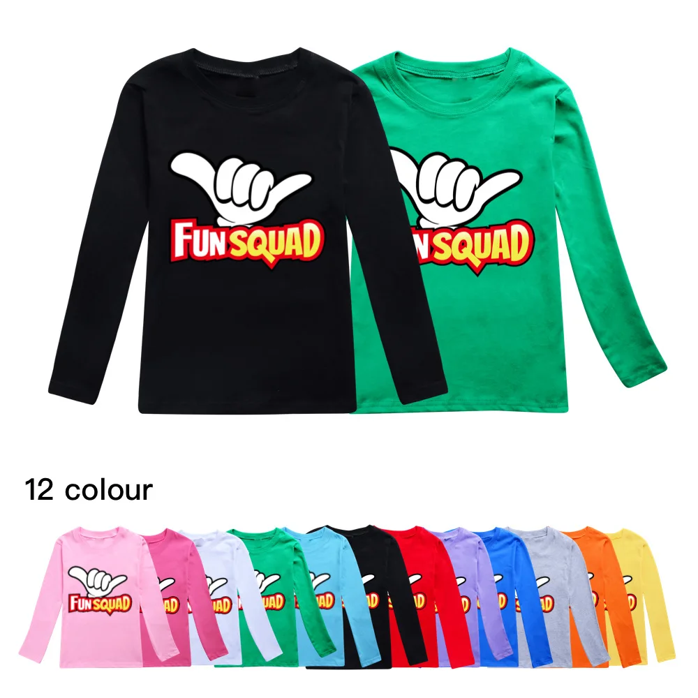 

Fun Squad Gaming Boys O-neck Cartoons Pattern Autumn Outwear Children Sweatshirts for Kids Clothes girl Boy Cotton Pullovers
