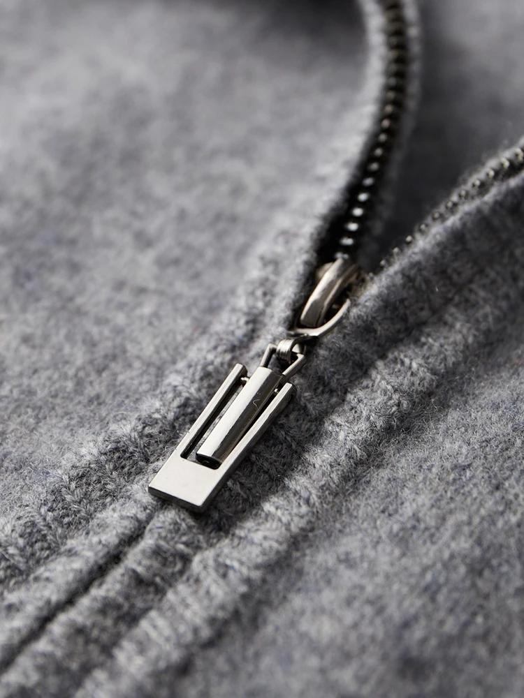 Осенне-зимние мужские шерстяные кардиганы на молнии толстый свитер с ложным