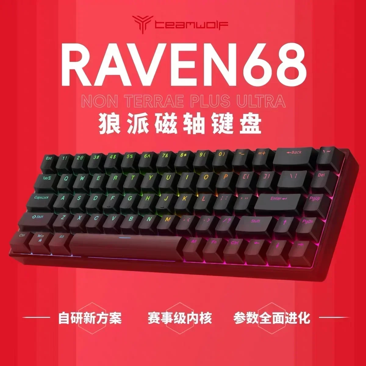 Механическая клавиатура Teamwolf Raven68 проводной Магнитный переключатель 8k Быстрый