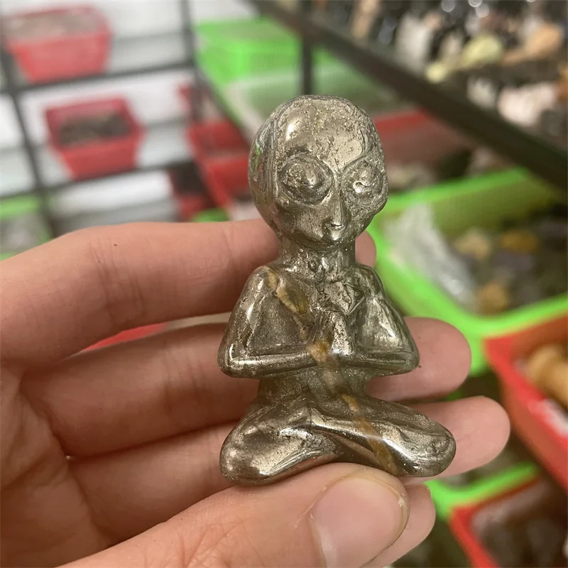 Натуральный пиритовый кварц ручная работа Йога инопланетянин кристаллы и камни