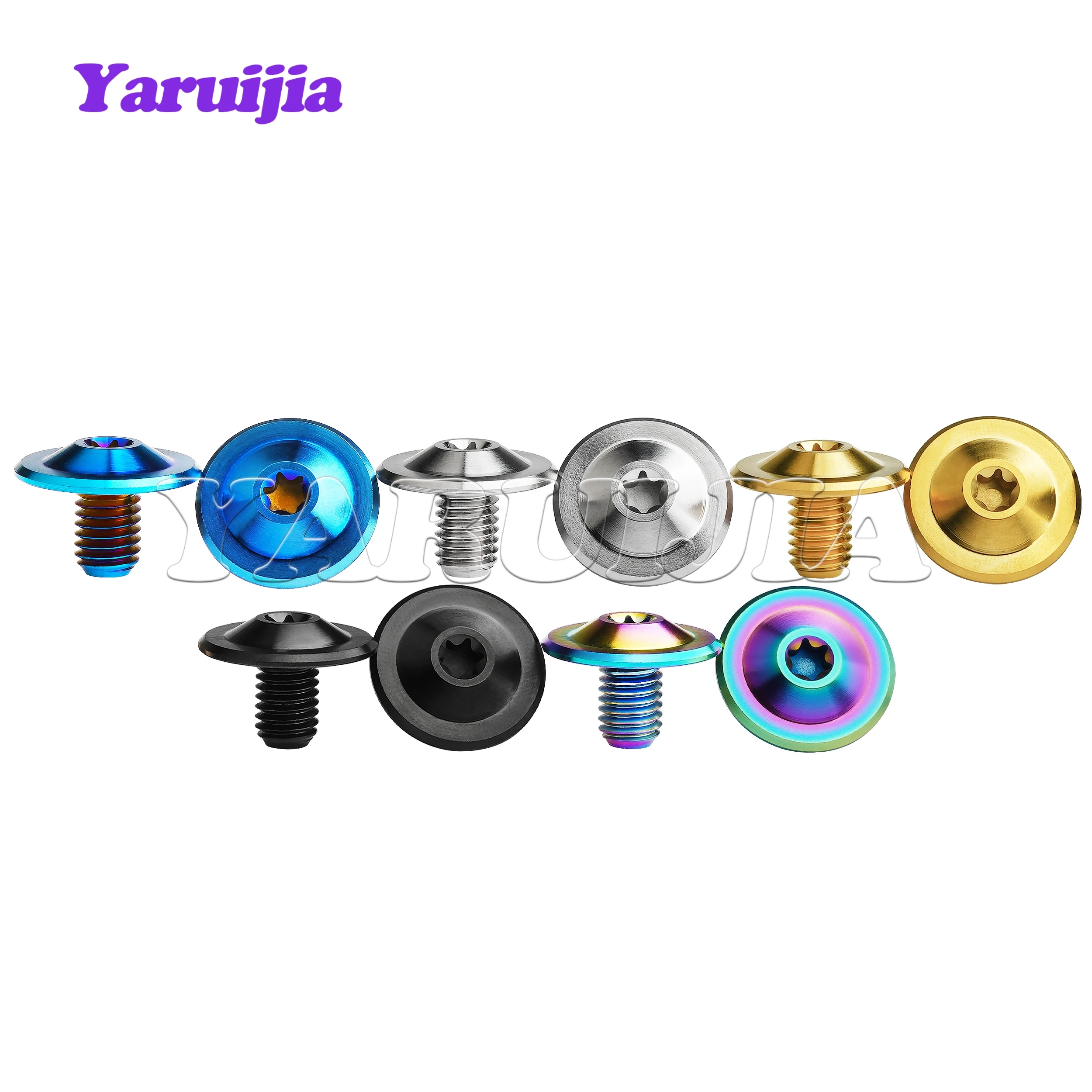 Титановый болт Yaruijia Ti M8x12 мм Torx T30 сливовый фланец шаг 1 25 винт для крышки корпуса